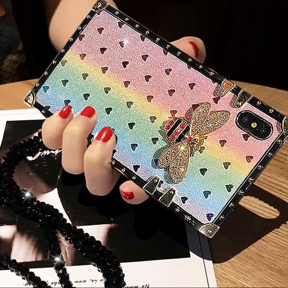 ✨Brand New Rainbow Butterfly Square iPhone Case✨